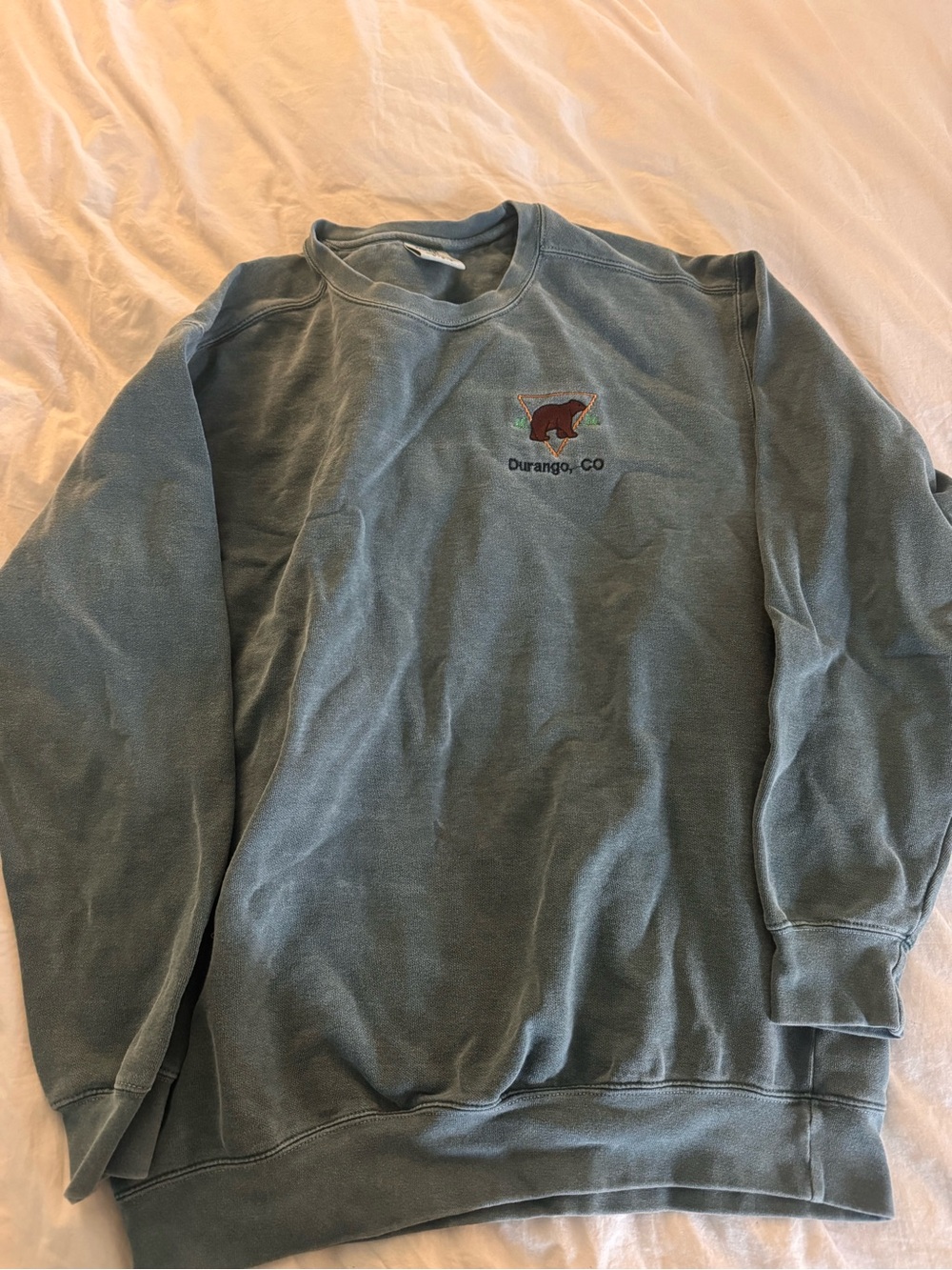 Comfort colors crewneck sweatshirt  - Durango, CO Bear Embroidered